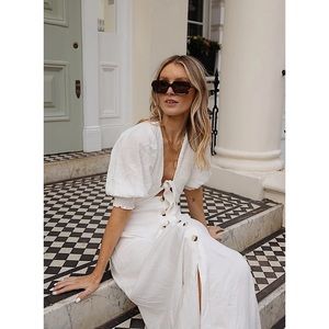 NWOT Free People String of Hearts Maxi Dress in White size S